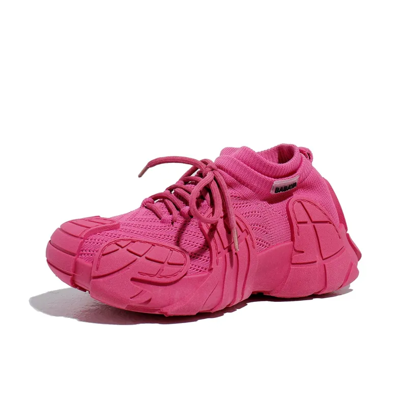 Babaya Chunky Sneakers Women's Low Top Beige/Pink/Yellow/Dragon Fruit/Black-15