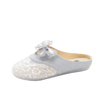 WUJI Rubber Sole Cut Out Odor Resistant Slip Resistant Closed Toe Slippers Women's