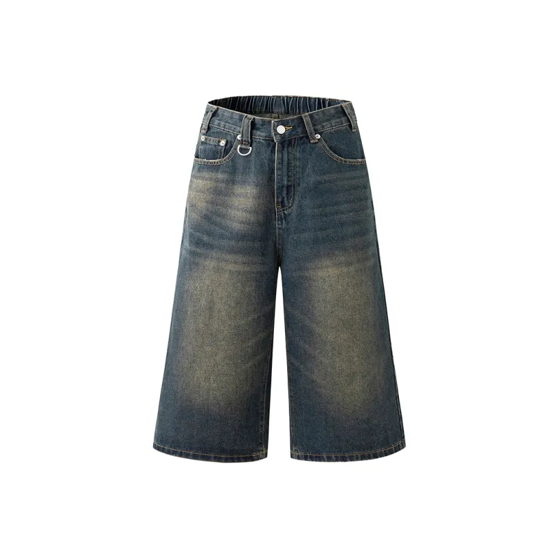 YINLEI Denim Shorts Men Rusty Blue-0