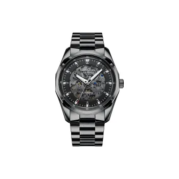 GUANQIN Automatic Mechanical Movement Stainless Steel Watchband Watch Men's Watches Black Dial