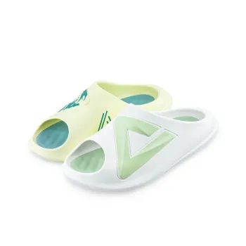PEAK Very Small Fat Drag Quiet Slip Resistant Abrasion Resistant Cushioning Slide Slippers Men's White Green Mismatched