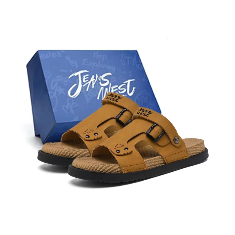 JEANSWEST Beach Sandals Men Black-0
