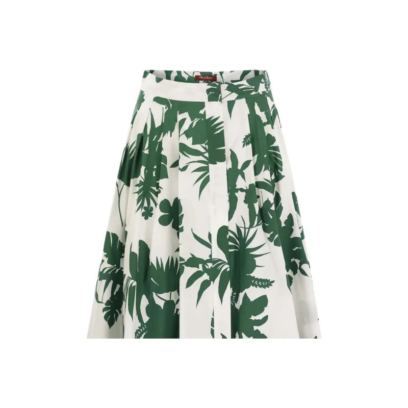 MaxMara Studio Casual Long Skirt Women's Green-2