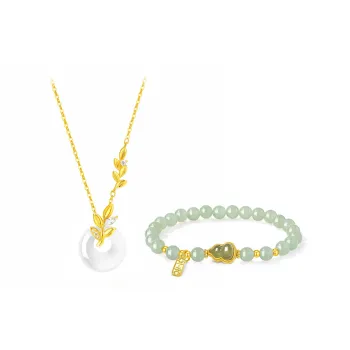 GIFU White Jade Bodhi Necklaces Women's