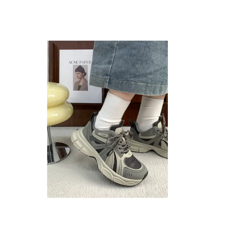 VICTORIA&VERA Slip Resistant, Abrasion Resistant, Breathable Low Top Chunky Sneakers Women's-6