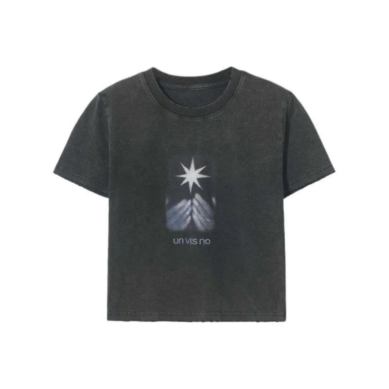 UNVESNO T Shirts Women's Smoky Ink-0
