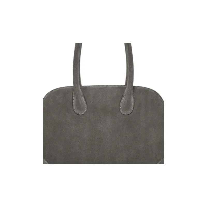 COS Cow Leather Suede One Shoulder Handbag Women's Gray-2
