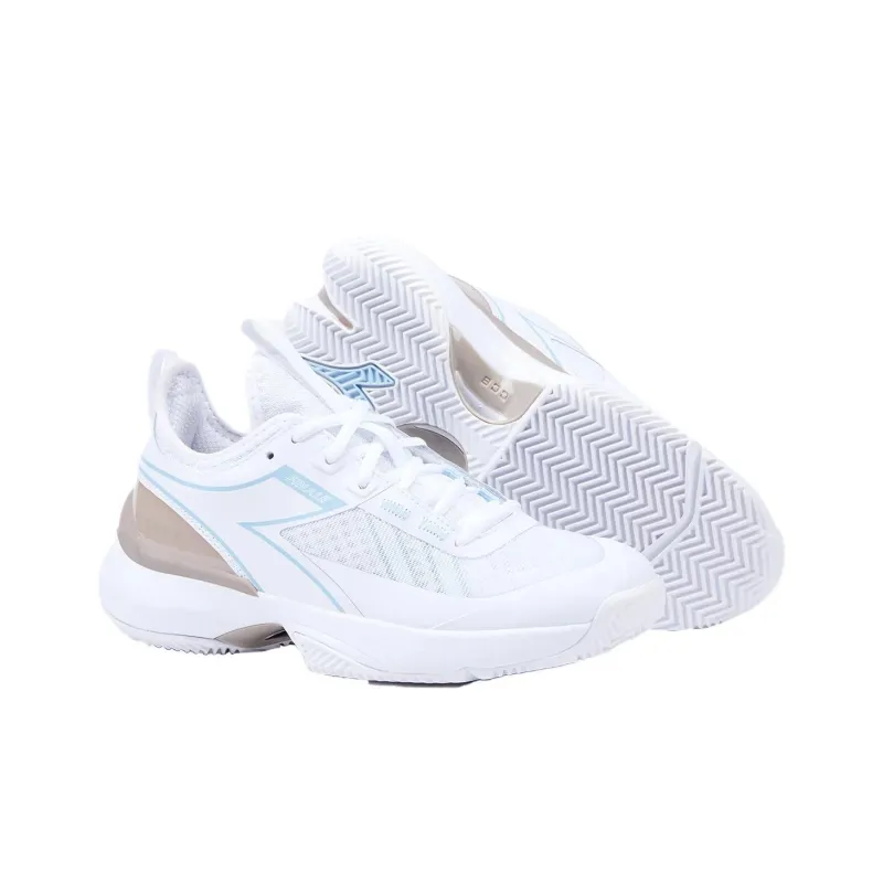 Diadora Anti Slip Wear Resistant Low Top Tennis Shoes Women's White-2