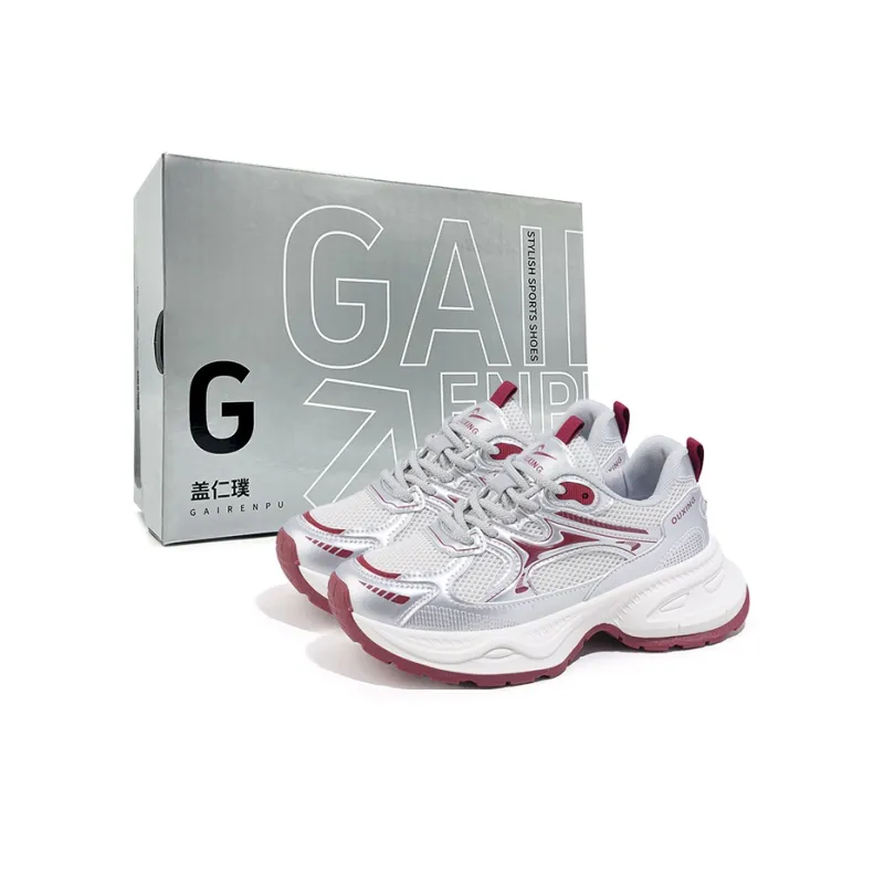 Gai Renpu Anti Slip And Wear Resistant Height Increasing Low Top Chunky Sneakers Women's-0