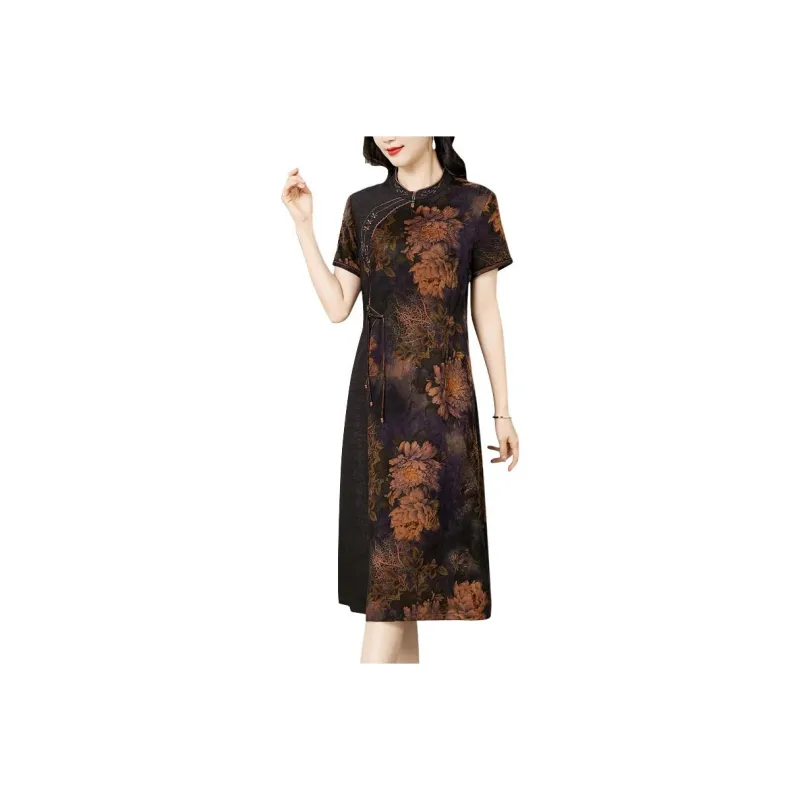 Yi Mengyuan Silk Short Sleeved Dress Women's-0