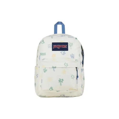 JanSport Polyester Backpack Trumpets Unisex White & Green
