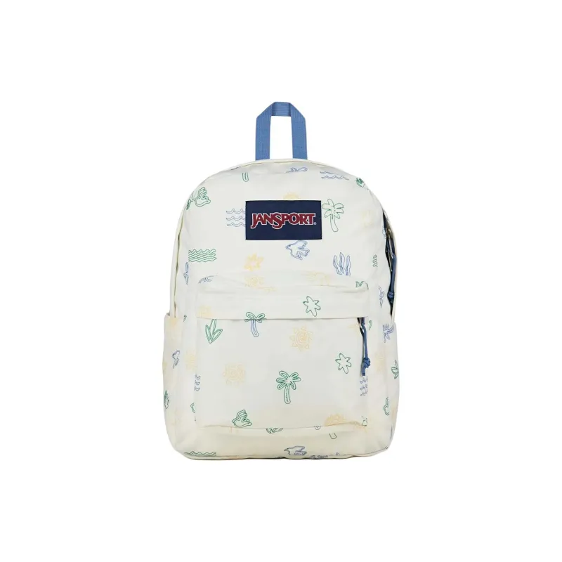 JanSport Polyester Backpack Trumpets Unisex White & Green-0