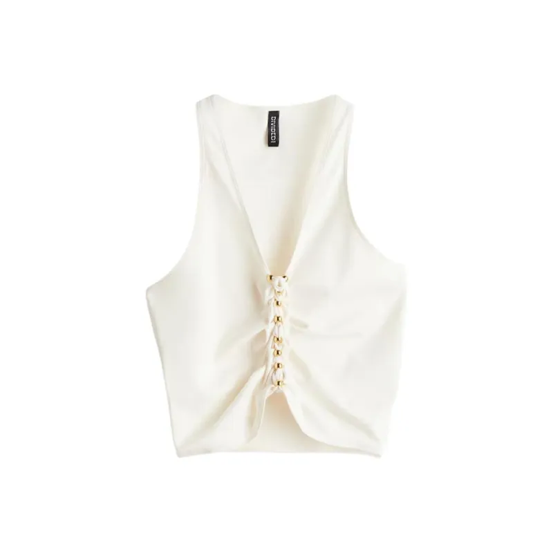 H&M Tank Tops Women's White/Gold-0