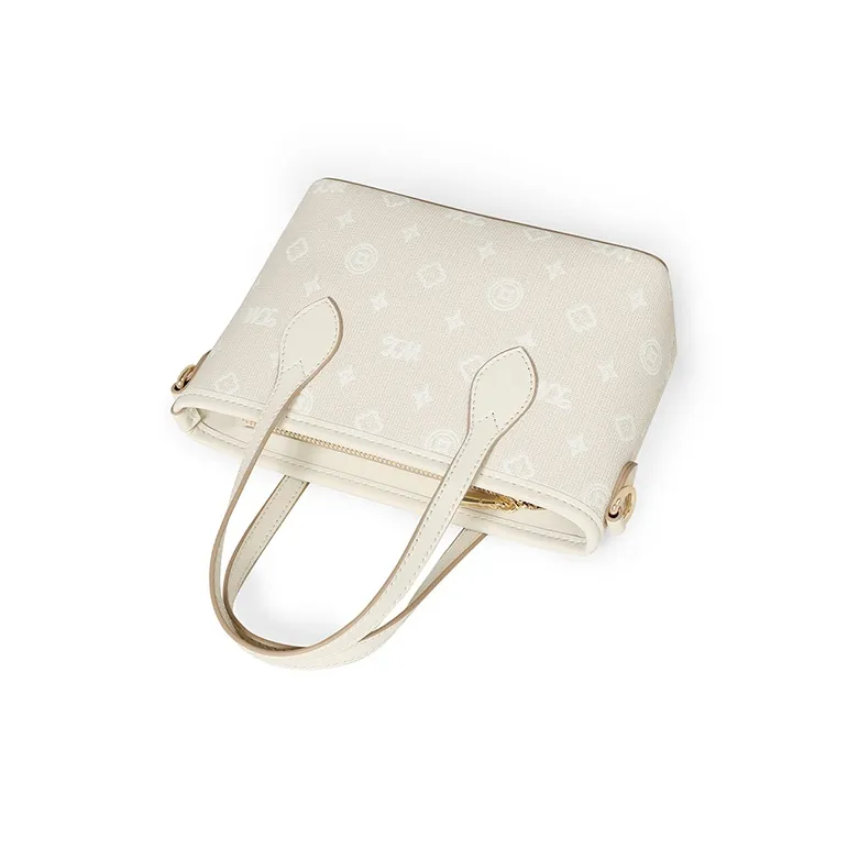 Teenmix PVC Basket Bag, Shoulder Bag, Crossbody Bag, Handbag Regular Women's Coffee/Ecru/Sky Blue-7
