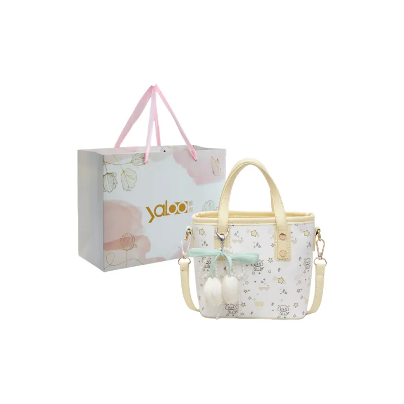 Yalu PU One Shoulder Handbag Unisex Yellow/Pink-0