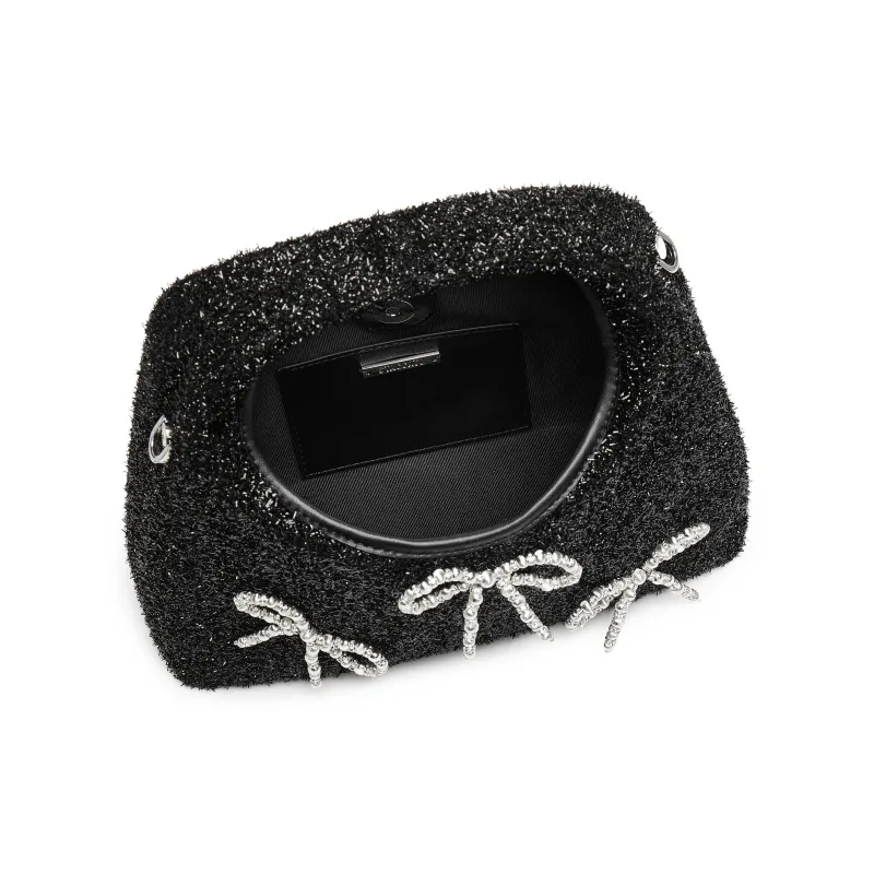 Staccato Fabric Handbag Women's Chanel Inspired Black-3
