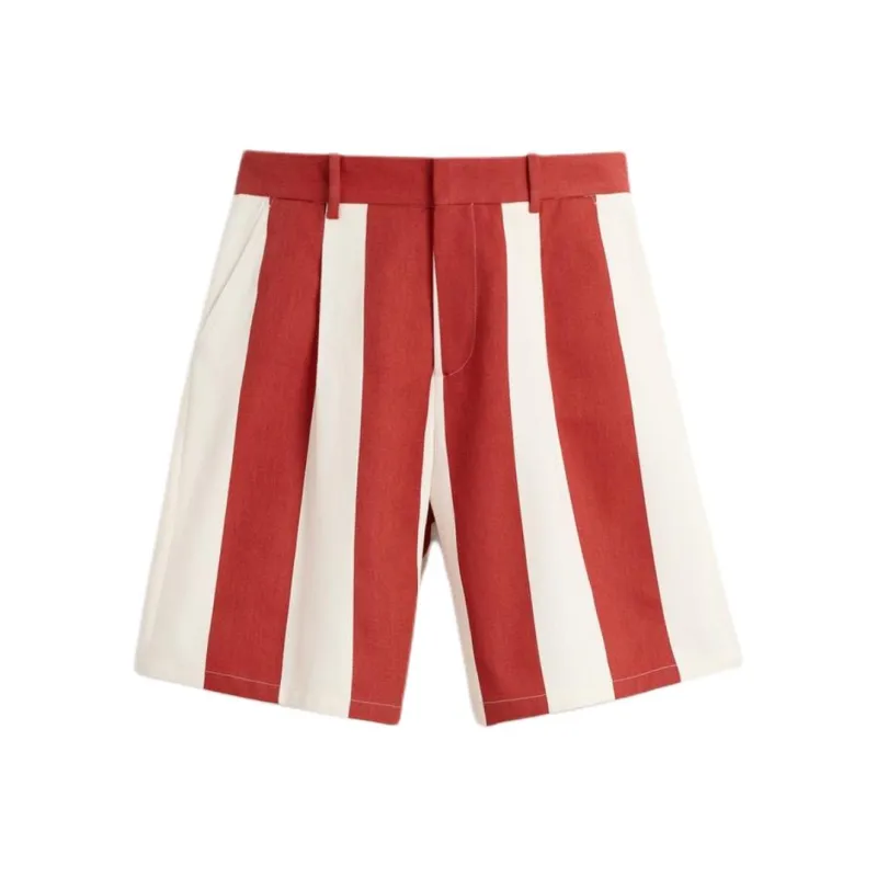 ZARA Casual Shorts Men White/Red-0