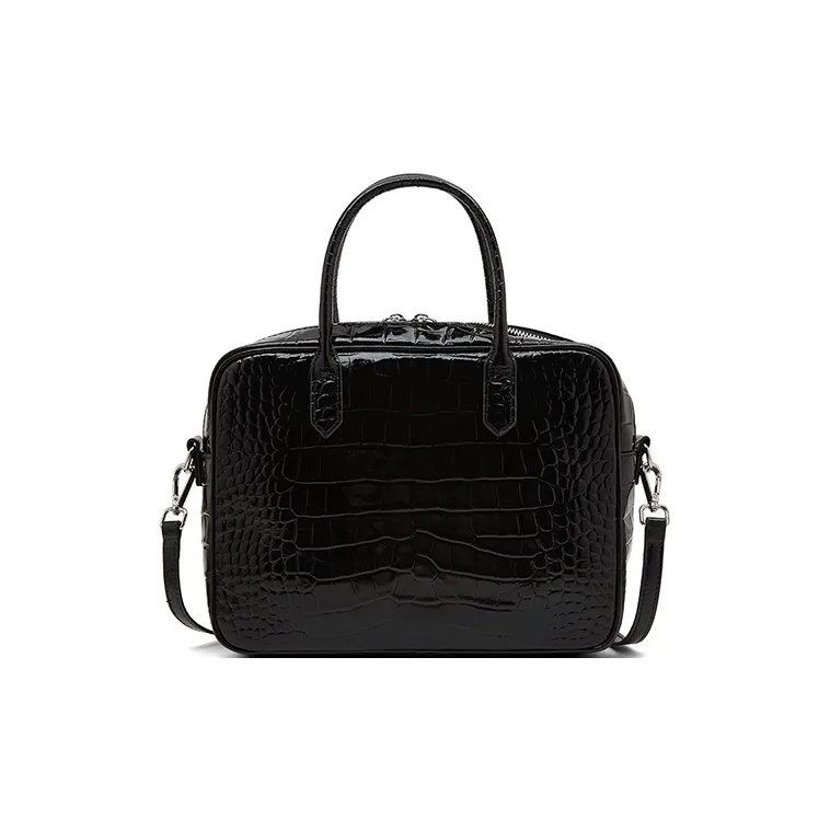 Old Man's Head Cow Leather Handbag Regular Women's Black/Red/Brown-1