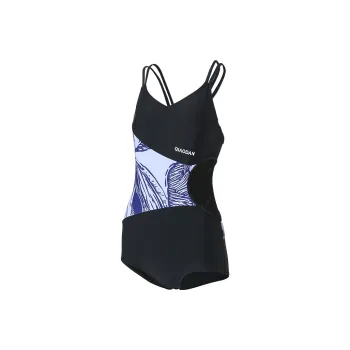 QIAODAN One piece Swimsuit Women's Black/Aqua Blue