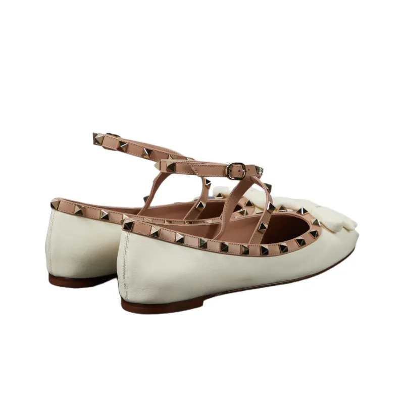 Valentino GARAVANI Rockstuds Casual Single Shoes Women's Ivory-4