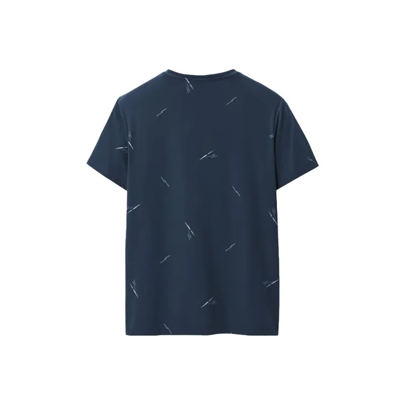 ARTSDON T Shirts Men Dark Blue Pattern-1