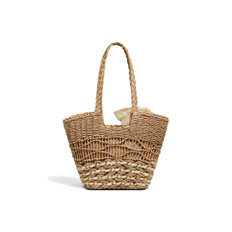 C°BANNER Fabric Shoulder Bag Tubas Women's Beige/Khaki-8