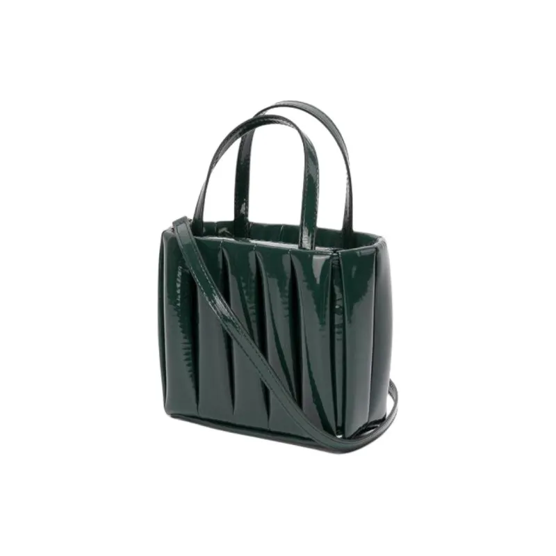 THEMOIRE Aria Patent Leather Handbag Mini Women's Dark Green-1
