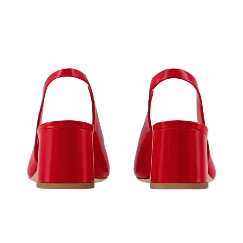 LOUIS VUITTON Swing Chunky Heel High Heels 5.5cm Women's Red-4
