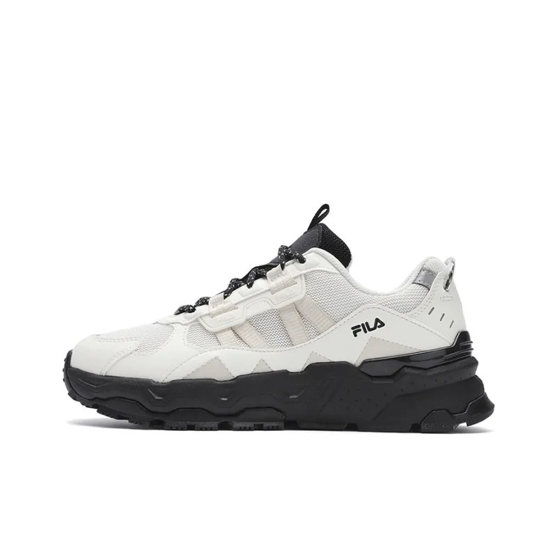FILA Trek 1S Abrasion Resistant, Lightweight, And Breathable Low Top Running Shoes Women's White Black-0