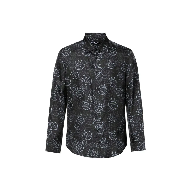 ANDREW MACKENZIE Shirts Men Black Gray-0