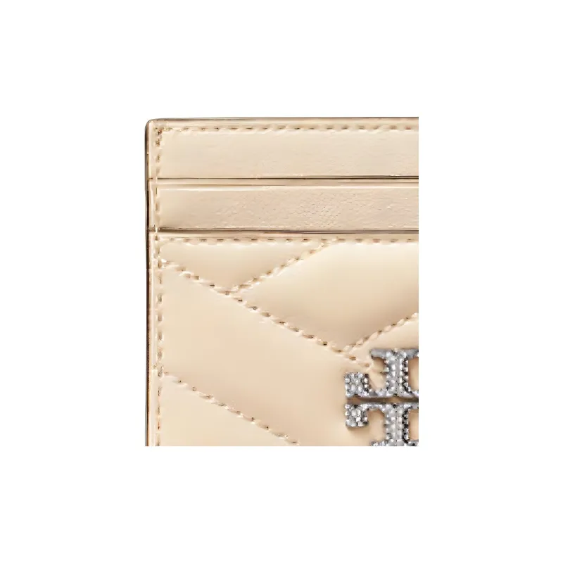 TORY BURCH Kira Herringbone Sheepskin Card Holder Small Size Women's Ivory-3