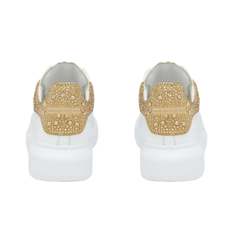 Alexander McQueen Low Top Casual Shoes Women's White Gold-3