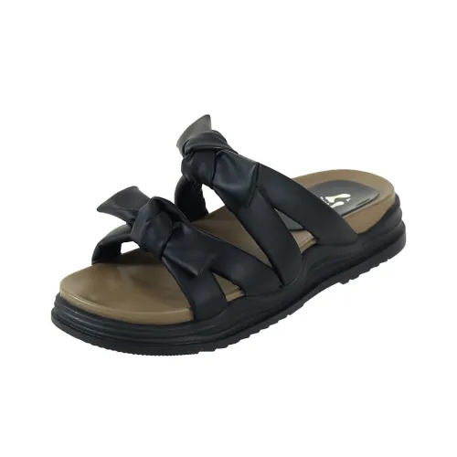 AJPAP Rubber Sole Woven Quiet, Odor Resistant, Quick Dry Slide Slippers Women's
