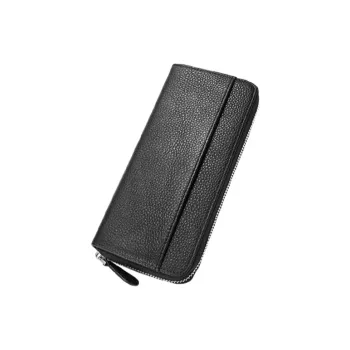 CARTELO Top Grain Cow Leather Multiple Card Slots Clutch Wallet Regular Unisex Black/Light Green/Light Blue/Pink/Gray