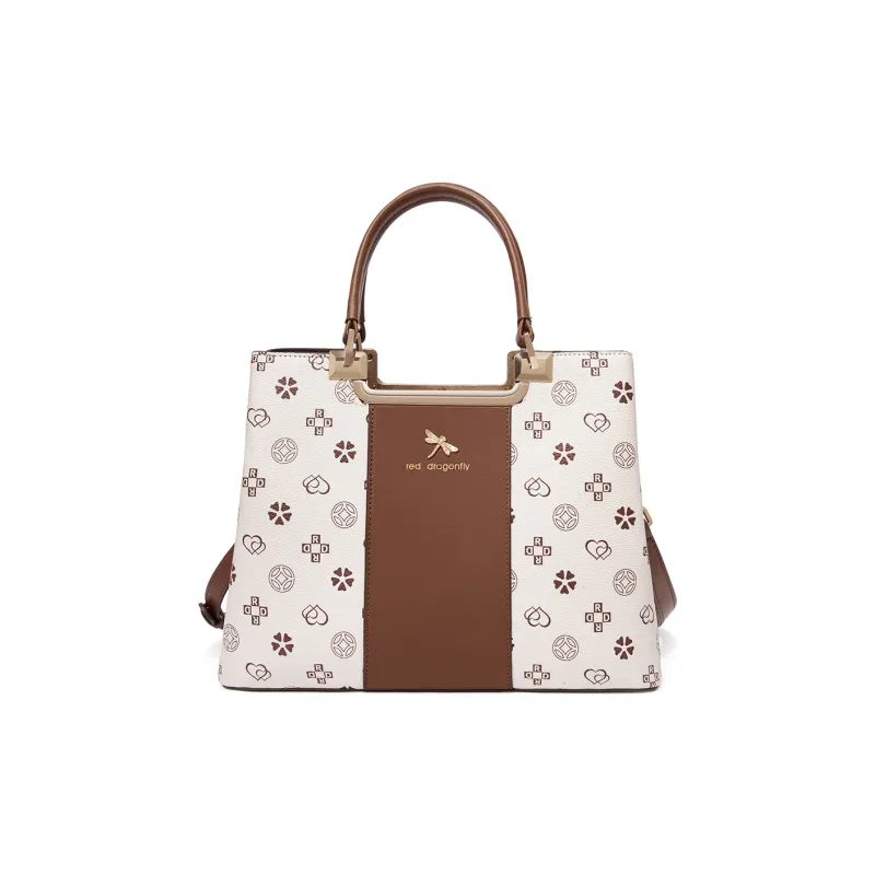 RED DRAGONFLY PVC Handbag Regular Unisex Coffee/Khaki-35