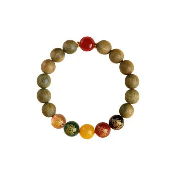 ZUIWENGLANGYASHANWENCHUANG Green Sandalwood Bracelets Unisex