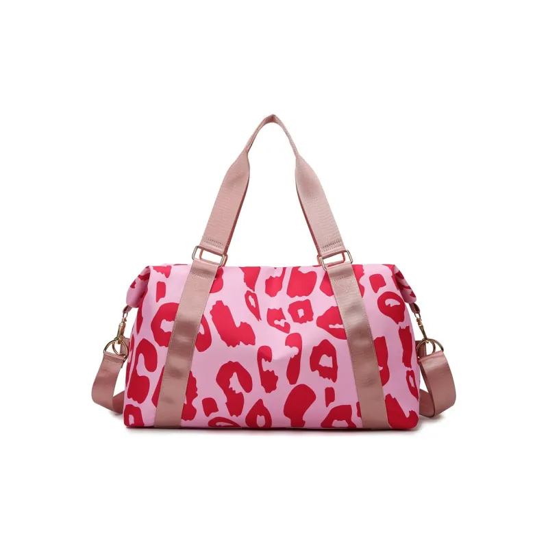 LETOO Oxford Crossbody Bag Travel Bag Storage Bag Unisex Black/Pink-4