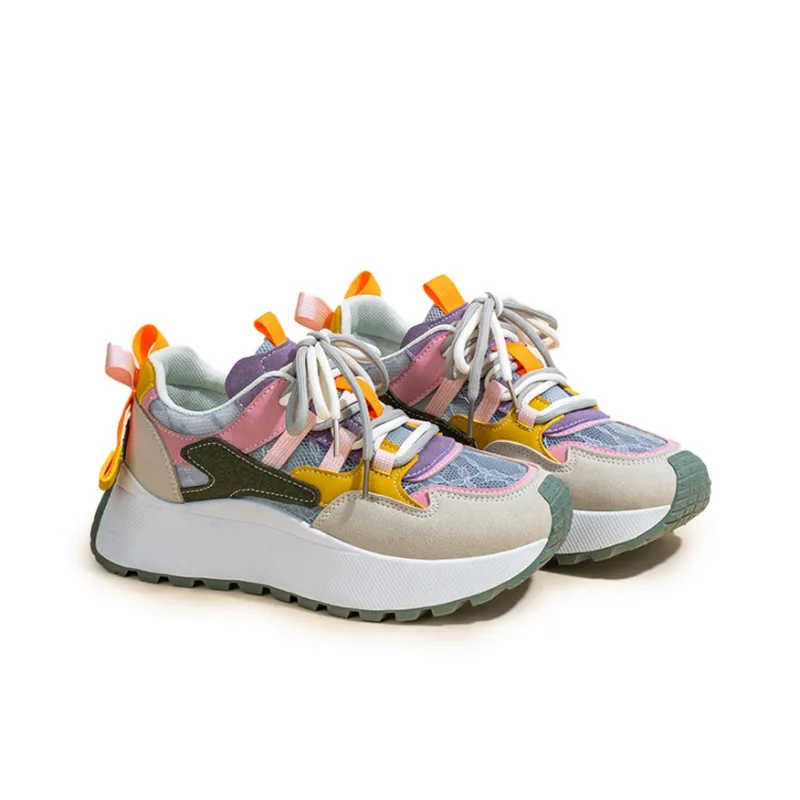 Gai Renpu Slip Resistant, Abrasion Resistant, Breathable Low Top Chunky Sneakers Women's-8