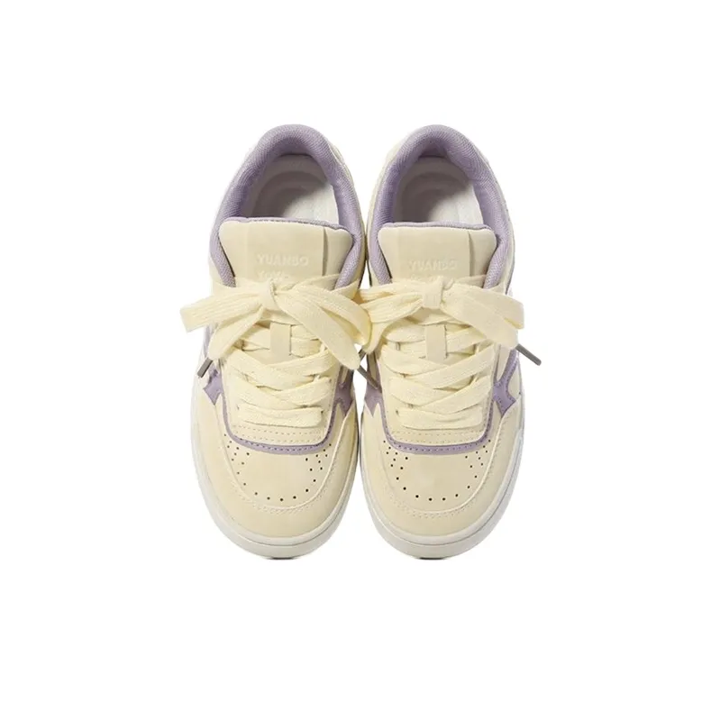 The New Age Family Low Top Skateboard Shoes Women's Light Yellow-2