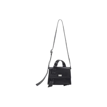 Emotional World Top Grain Cow Leather One Shoulder Handbag Trumpets Unisex Black