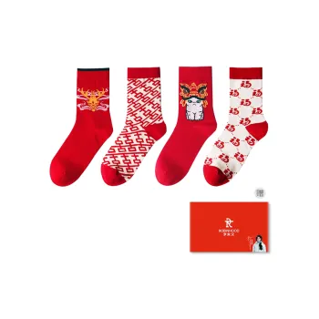 ROBINHOOD Mid Calf Socks Unisex Box 4 Pack