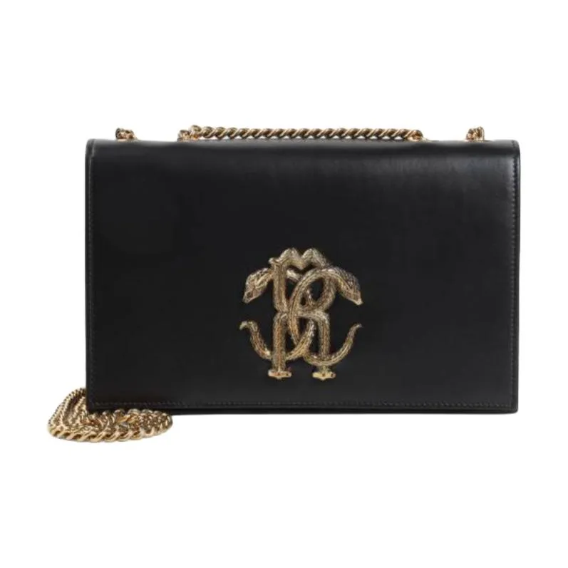 Roberto Cavalli Leather Shoulder Bag Women's Black-0
