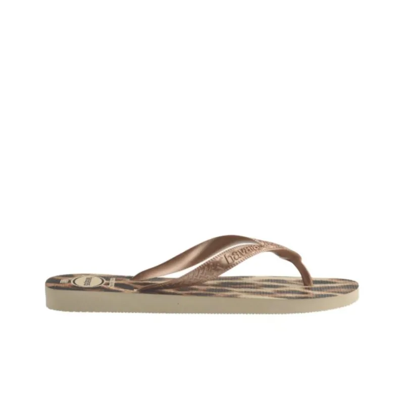 Havaianas Rubber Sole Abrasion Resistant Flip Flops Women's Leopard Print-1