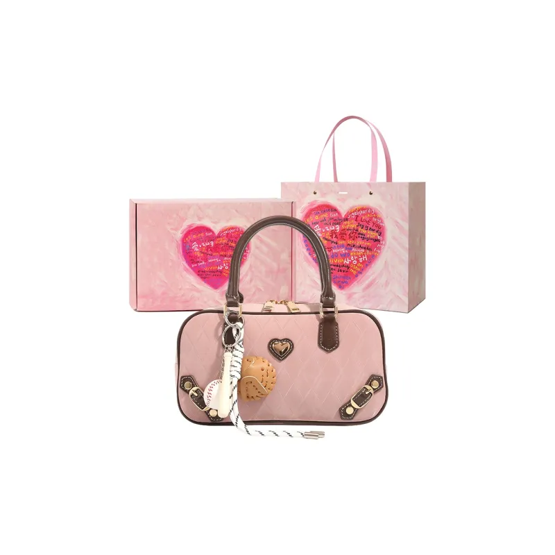 MINLUBAOLUO Synthetic Leather Handbag Women's Pink-0