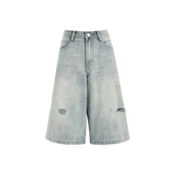 ZXZA Denim Shorts Women's Vintage Blue