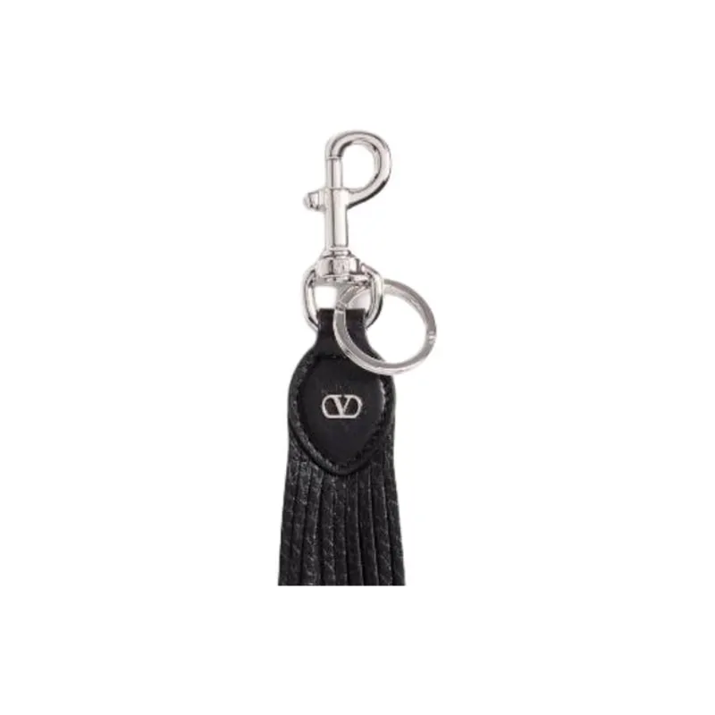 Valentino Calfskin Keychains Unisex Black-2