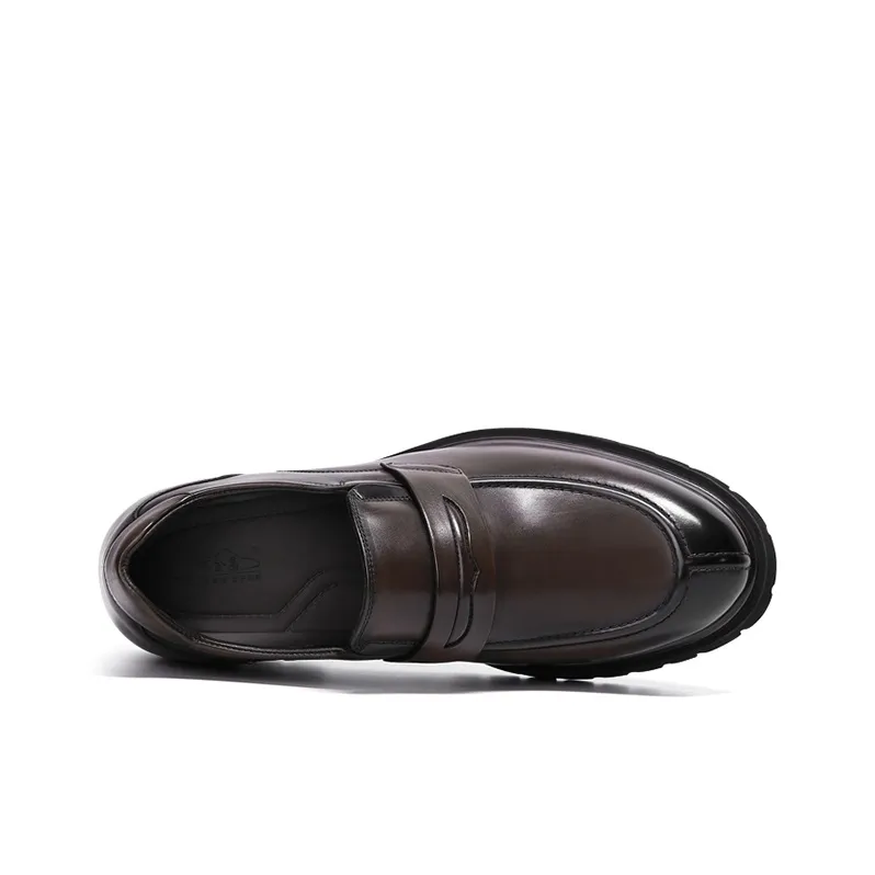 He Jinchang Dress Shoes Men's Vintage Brown-2