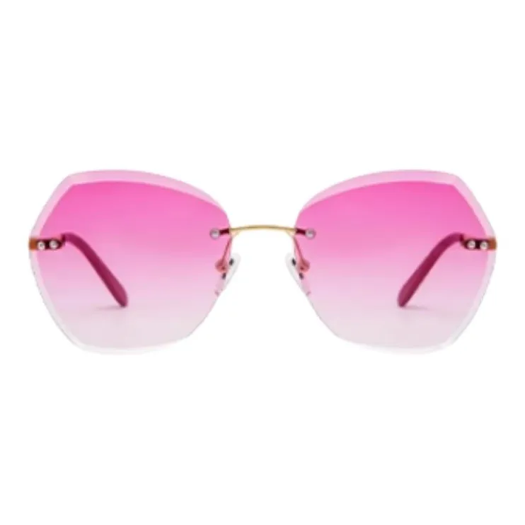 VEGOOS Metal Irregular Shape Sunglasses Women's Gold-6