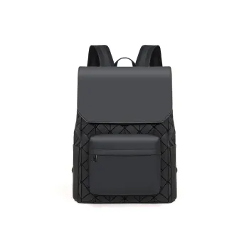 Kewuku Artificial Leather Backpack Unisex Black/Multicolor/Champagne
