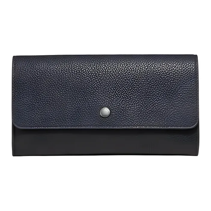 COACH Multifunction Wallet Leather Multifunction Flap Wallet Detachable Men's Black & Midnight Blue-0